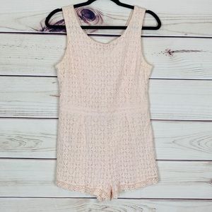 Lucid pink lace romper jumpsuit